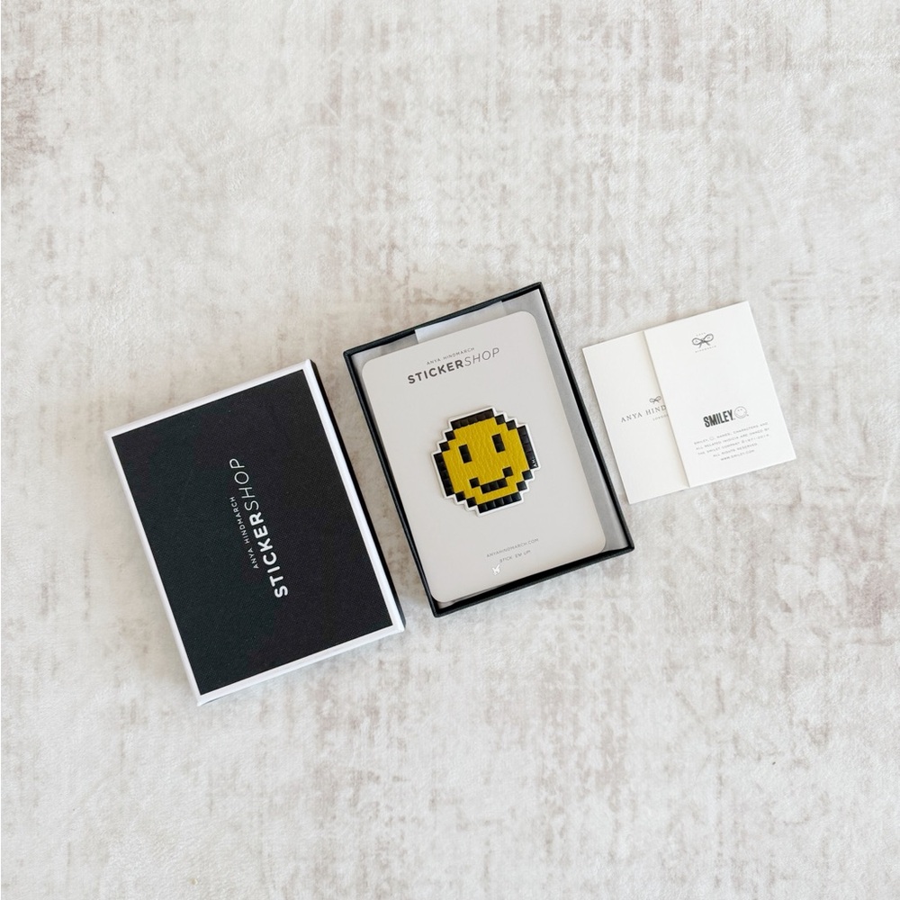 Anya Hindmarch Pixel Smiley Leather Sticker